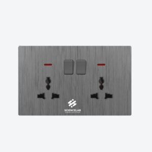 Double MF Switch Socket With Neon